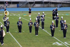 Raider Marching Band during Football Game, Sports Stadium, Tamaqua, 9-19-2014 (90)