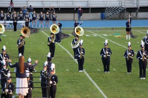 Raider Marching Band during Football Game, Sports Stadium, Tamaqua, 9-19-2014 (91)