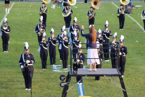 Raider Marching Band during Football Game, Sports Stadium, Tamaqua, 9-19-2014 (93)
