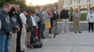 See You At The Pole, Prayer, Flag Pole in front of Tamaqua Senior High School, Tamaqua, 9-24-2014 (1)