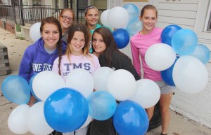 From front left are Emma Osenbach, Mackenzie Welker, and Savannah Tuttle. From back left are Morgan Kunkel, Sierra Klinger and Elizabeth Stahl.