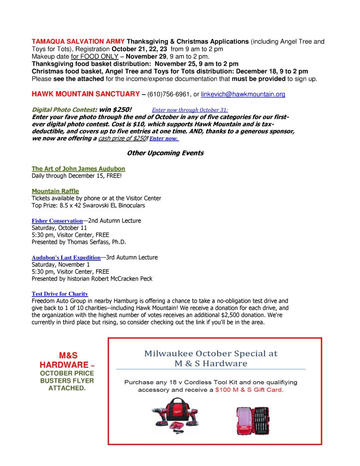 10-10-2014, Tamaqua Chamber of Commerce, Chamber Chatters3