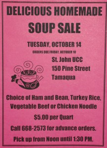 10-14-2014, Homemade Soup Sale, St. John UCC, Tamaqua (3)
