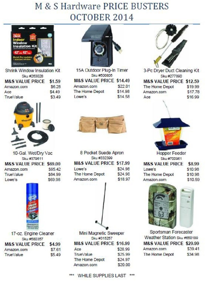 10-17-2014, Tamaqua Chamber of Commerce, Chamber Chatters, M & S Hardware