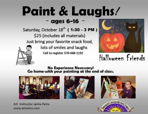 10-18-2014, Paint and Laughs, Ages 6-16, Community Arts Center, Tamaqua 2