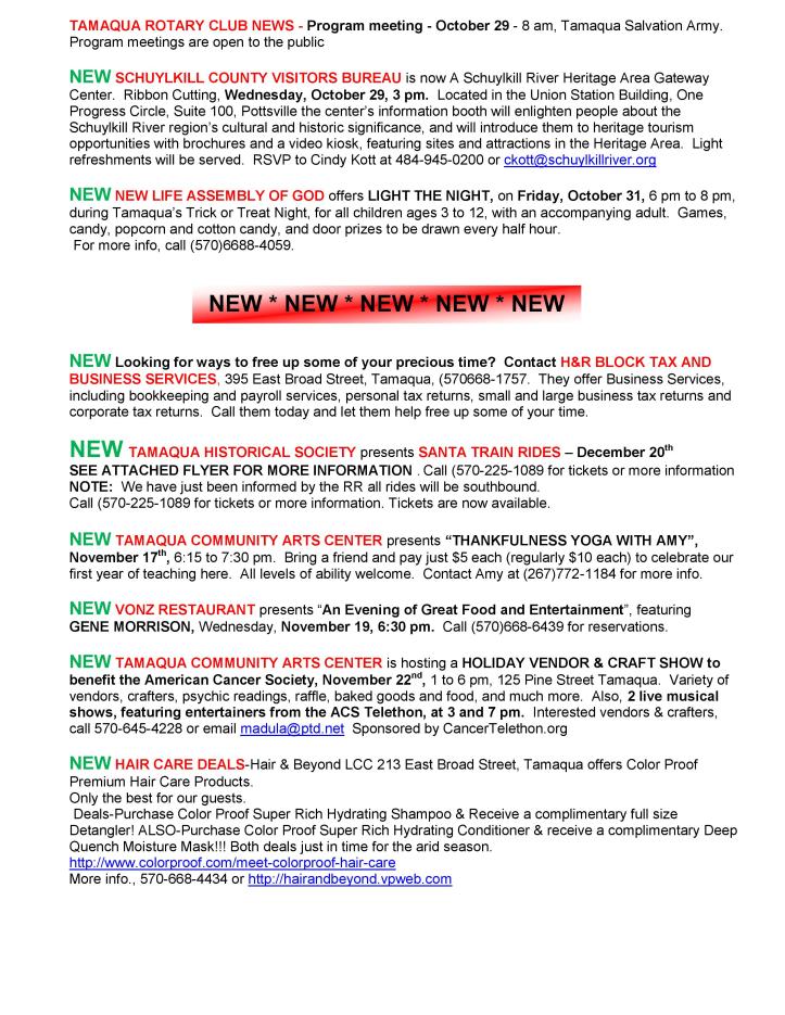 10-24-2014, Tamaqua Chamber of Commerce, Chamber Chatters-page-002
