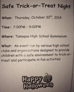 10-30-2014, Safe Trick Or Treat, Tamaqua High School, Tamaqua (2)