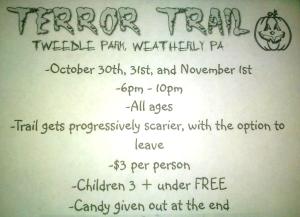 10-30-2014, Terror Trail, Tweedle Park, Weatherly
