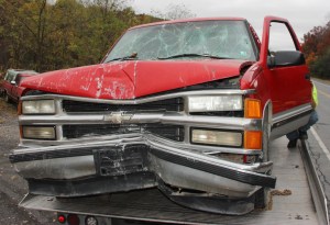 Pickup Truck Crashes into Home, Garage, Lincoln Street, Tamaqua, 10-22-2014 (11)