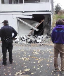 Pickup Truck Crashes into Home, Garage, Lincoln Street, Tamaqua, 10-22-2014 (5)