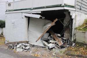 Pickup Truck Crashes into Home, Garage, Lincoln Street, Tamaqua, 10-22-2014 (7)
