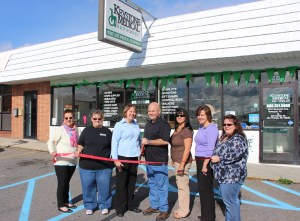 Pictured from left are Linda Yulanavage, Executive Director, Tamaqua Area Chamber of Commerce (TACC); Paula Polca, store customer service; Linda Rice, TACC treasurer; Jennifer Evans, co-owner; Chris Evans, co-owner; and Marianne Hall, store manager.