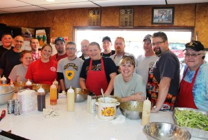 Volunteers During Chicken Wing Sale, Volunteer Fire Company, Lansford, 9-28-2014 (7)