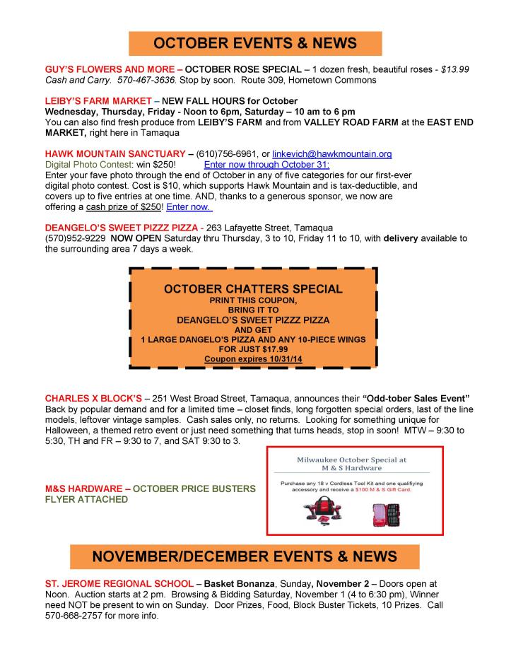 10-31-2014, Tamaqua Chamber of Commerce, Chamber Chatters-page-003