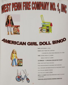 11-2-2014, American Girl Doll Bingo, West Penn Fire Company, West Penn