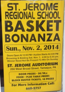 11-2-2014, Basket Bonanza, St. Jerome Regional School, Tamaqua