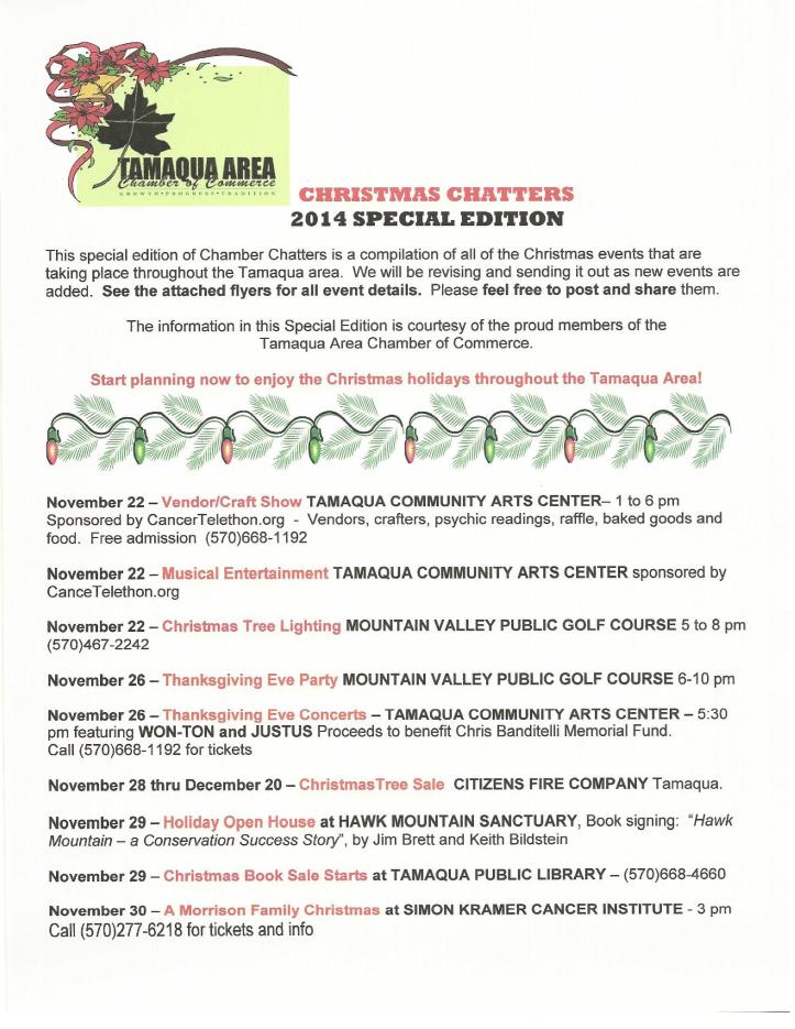 11-20-2014, Tamaqua Chamber of Commerce, Chamber Chatters-page-001