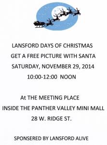 11-29-2014, Photo With Santa, The Meeting Place, Lansford