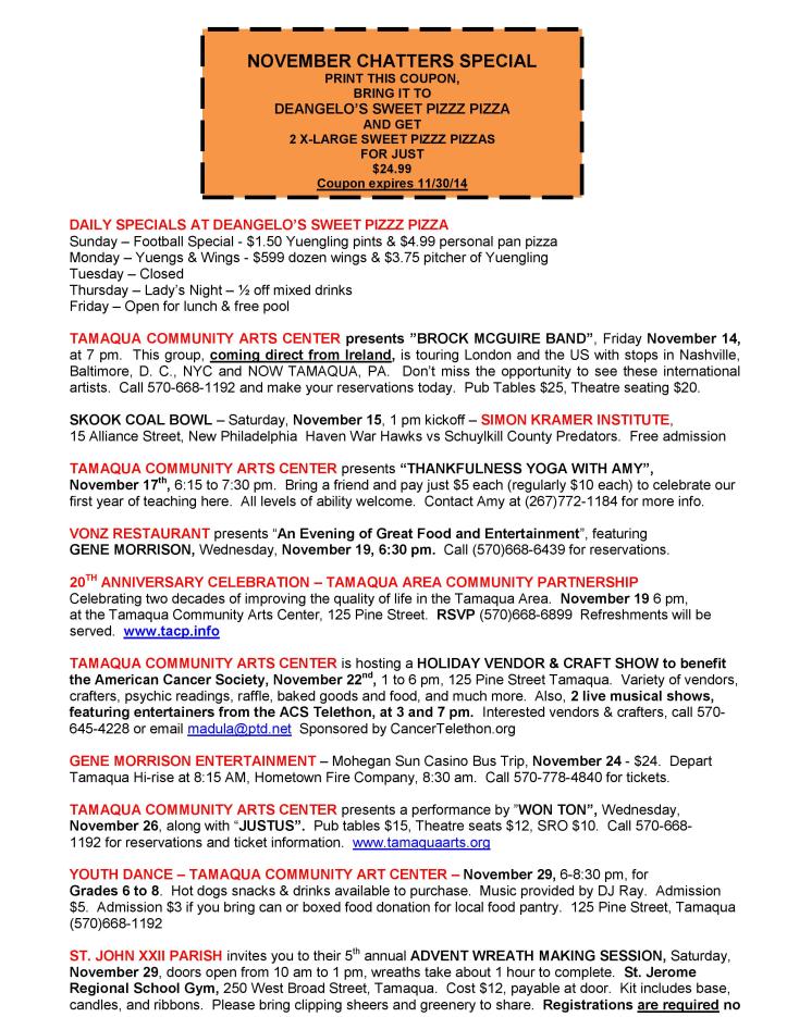 11-7-2014, Tamaqua Chamber of Commerce, Chamber Chatters-page-003