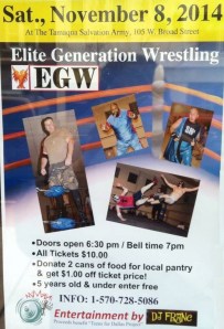 11-8-2014, Elite Generation Wrestling, EGW Show, Salvation Army, Tamaqua