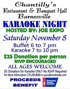 11-8-2014, Karaoke Night, Chantilly's Restaurant, Barnesville