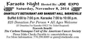 11-8-2014, Karaoke Night to benefit American Cancer Society, Barnesville