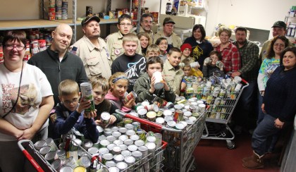 Cub, Boy Scouts, Pack 777 Donate to Food Pantry, Salvation Army, Tamaqua, 11-8-2014 (20)
