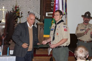 Eagle Ceremony for Michael DeWald, Bethany United Methodist Church, Barnesville, Rush Twp, 10-30-2014 (2)