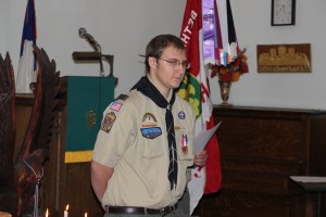 Eagle Ceremony for Michael DeWald, Bethany United Methodist Church, Barnesville, Rush Twp, 10-30-2014 (26)