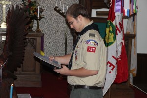 Eagle Ceremony for Michael DeWald, Bethany United Methodist Church, Barnesville, Rush Twp, 10-30-2014 (30)