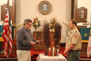 Eagle Ceremony for Michael DeWald, Bethany United Methodist Church, Barnesville, Rush Twp, 10-30-2014 (39)