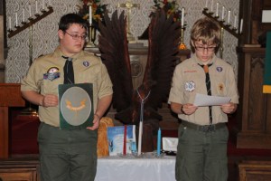 Eagle Ceremony for Michael DeWald, Bethany United Methodist Church, Barnesville, Rush Twp, 10-30-2014 (8)
