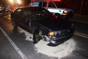 Female Driver Crashes Car Into Two Parked Vehicles, US209, Coaldale, 11-15-2014 (1)