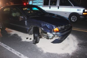 Female Driver Crashes Car Into Two Parked Vehicles, US209, Coaldale, 11-15-2014 (2)