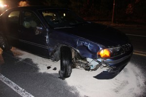 Female Driver Crashes Car Into Two Parked Vehicles, US209, Coaldale, 11-15-2014 (7)