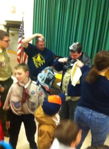 Pie In Face, Awards, Cub, Boy Scout Pack 777, St John's UCC, Tamaqua, 11-18-2014 (7)