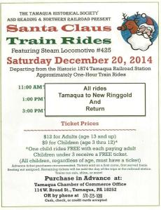 12-20-2014, Santa Claus Train Rides on Saturday, December 20