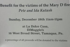 12-28-2014, Benefit for Mary D Fire Victims, La Dolce Casa, Tamaqua