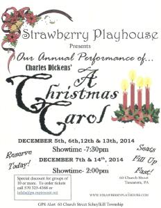 12-5-2014, A Christmas Carol at Strawberry Playhouse starting Dec. 5
