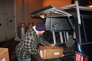 Loading Hams, via Tamaqua Salvation Army, Boyers Food Market, Tamaqua, 12-13-2014 (1)