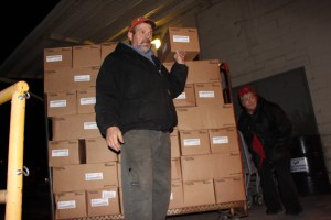 Loading Hams, via Tamaqua Salvation Army, Boyers Food Market, Tamaqua, 12-13-2014 (14)