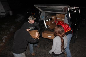 Loading Hams, via Tamaqua Salvation Army, Boyers Food Market, Tamaqua, 12-13-2014 (25)