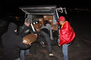 Loading Hams, via Tamaqua Salvation Army, Boyers Food Market, Tamaqua, 12-13-2014 (26)