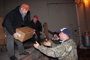 Loading Hams, via Tamaqua Salvation Army, Boyers Food Market, Tamaqua, 12-13-2014 (3)