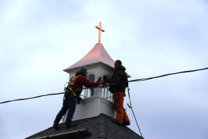New Church Steeple, Calvary Evangelical U.M. Church, Lewistown Valley, Walker Twp, Tamaqua (17)
