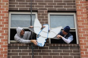Placing Eagles on ABC Hi-Rise, Tamaqua, 12-19-2014 (11)