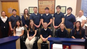 MIKE HROMYAK/SPECIAL TO TAMAQUAAREA.COM / Seated from left are Katelyn Sprenkle, Samantha Shamonsky, Aaron Wargula, Amy Jo Bachert, and Bailey Hartung. From back left are Monika Shimko, Blake Tate, Hannah Georgis, Ed Titus, Collin Moyer, Jacob Weiksner, Zach Deem, Carly Sassaman Missing from photo were Grace Seibel, Stephen Oravec, and Robert Weirich.