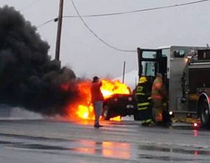Vehicle, Truck Fire, top of Mile Hill, SR309, Kline Township, 12-23-2014 (1) - Copy