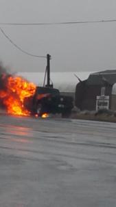 Vehicle, Truck Fire, top of Mile Hill, SR309, Kline Township, 12-23-2014 (3)