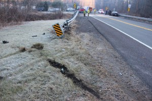 Woman Injured After Crashing Into Guardrail, SR54, Barnesville, 12-27-2014 (17)